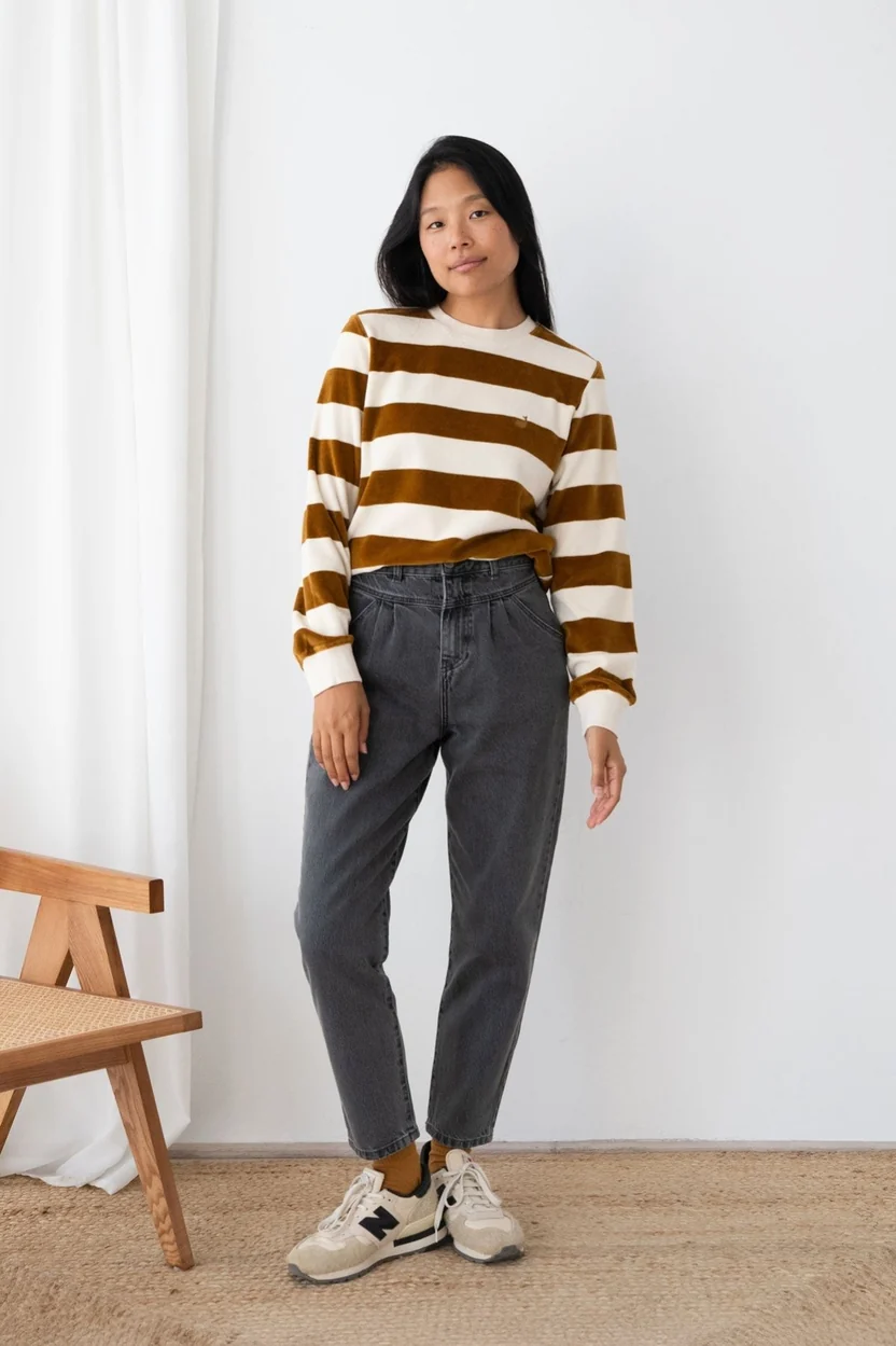 TWOTHIRDS TWOTHIRDS Sweatshirt Hawi Gold Brown Stripes