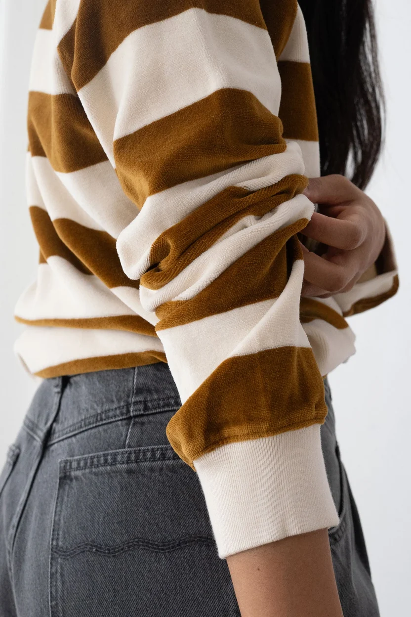TWOTHIRDS TWOTHIRDS Sweatshirt Hawi Gold Brown Stripes
