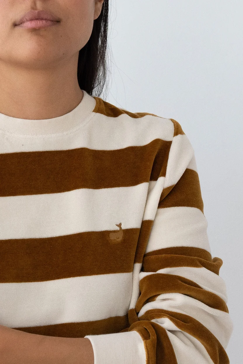 TWOTHIRDS TWOTHIRDS Sweatshirt Hawi Gold Brown Stripes
