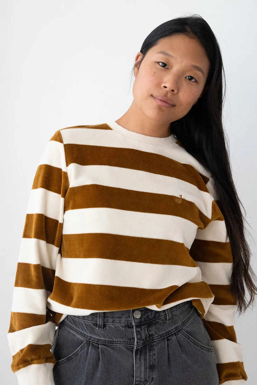 TWOTHIRDS TWOTHIRDS Sweatshirt Hawi Gold Brown Stripes