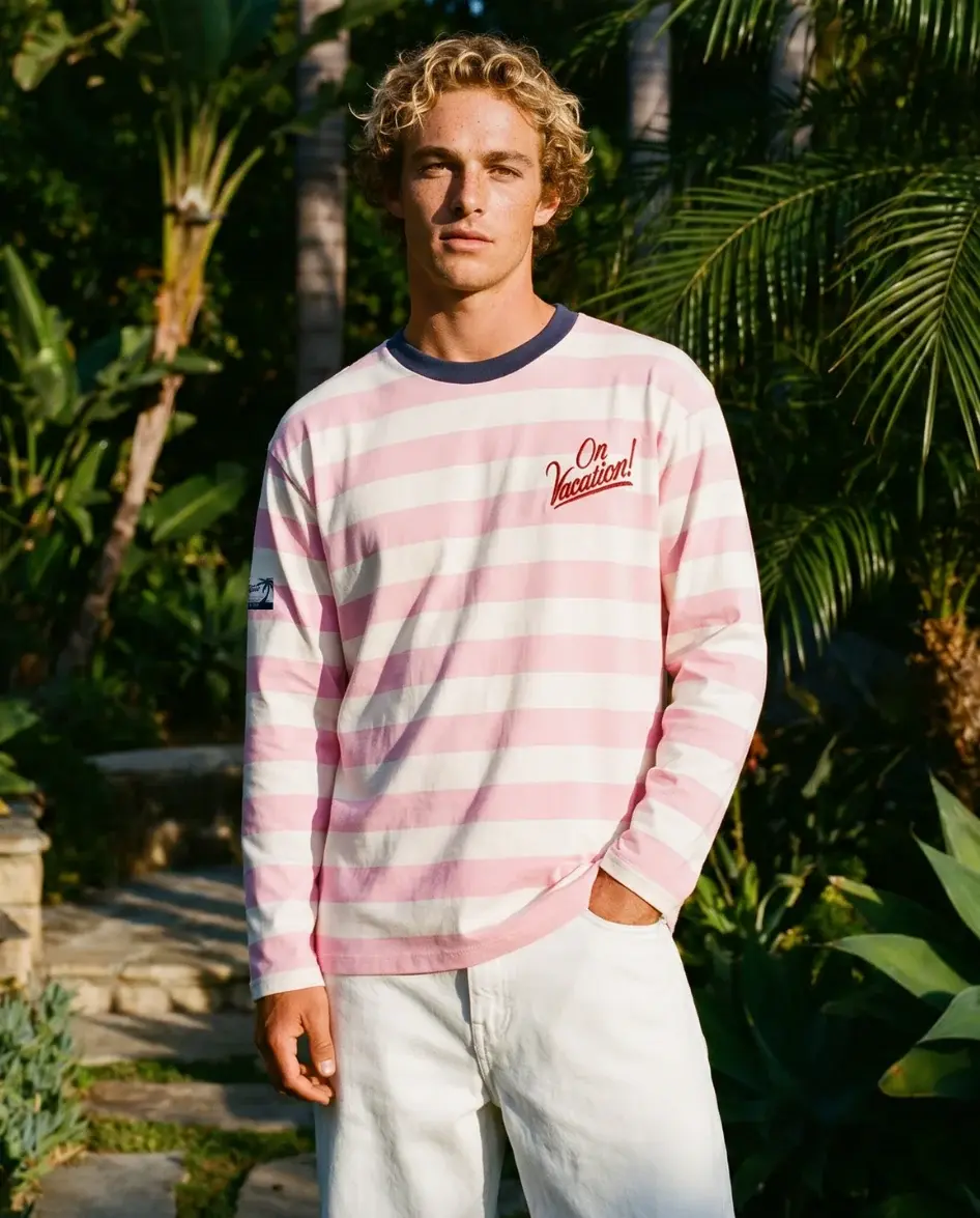 On Vacation On Vacation Elba Striped Longsleeve Pink