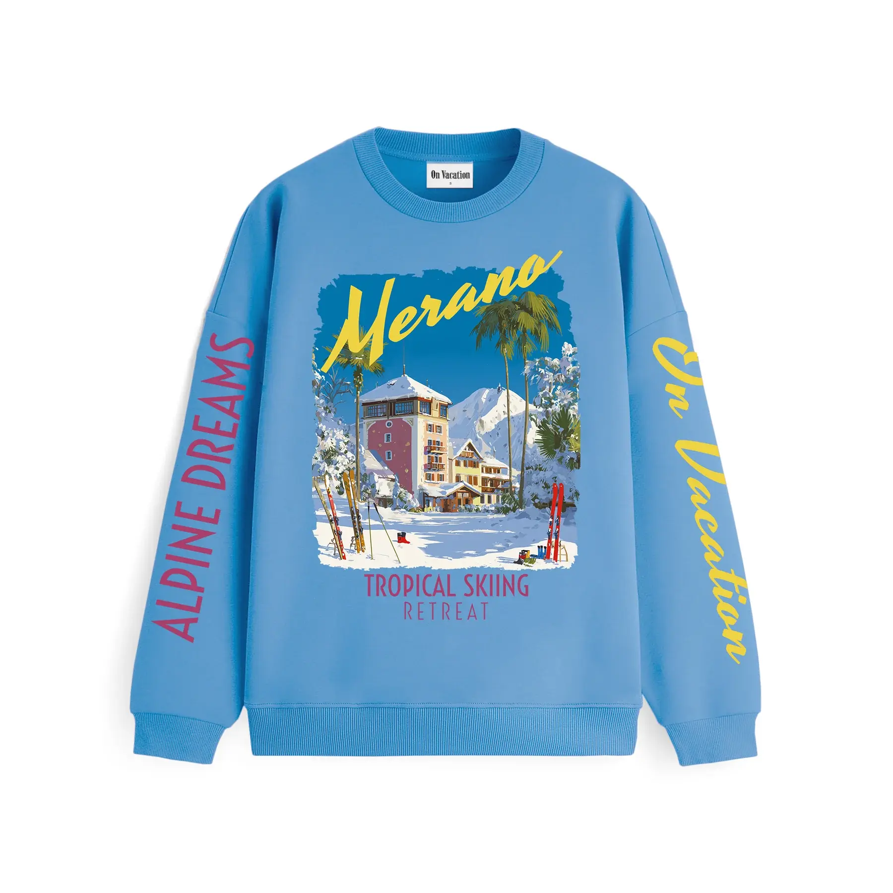 On Vacation On Vacation Merano Skiing  Light Blue Sweater