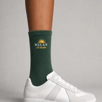 On Vacation Time 2 Relax Dark Green Tennis Socks 39/42
