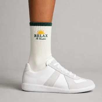 On Vacation Time 2 Relax White Tennis Socks 39/42