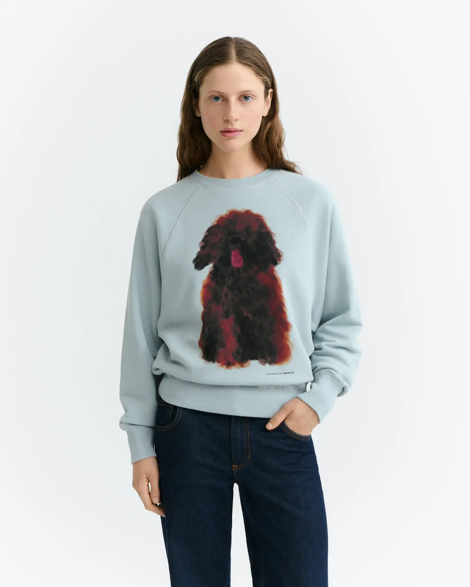 Thinking Mu Thinking Mu Pet Portrait Bonnie Sweatshirt Blue