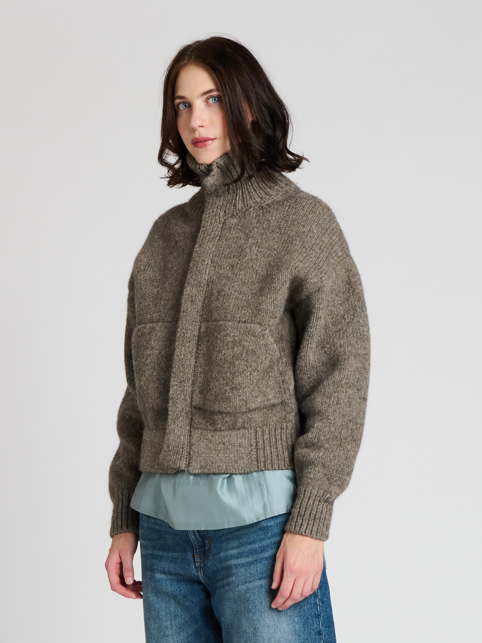 The Knitwit Stable The Knitwit Stable Jacket Weide Taupe Melange