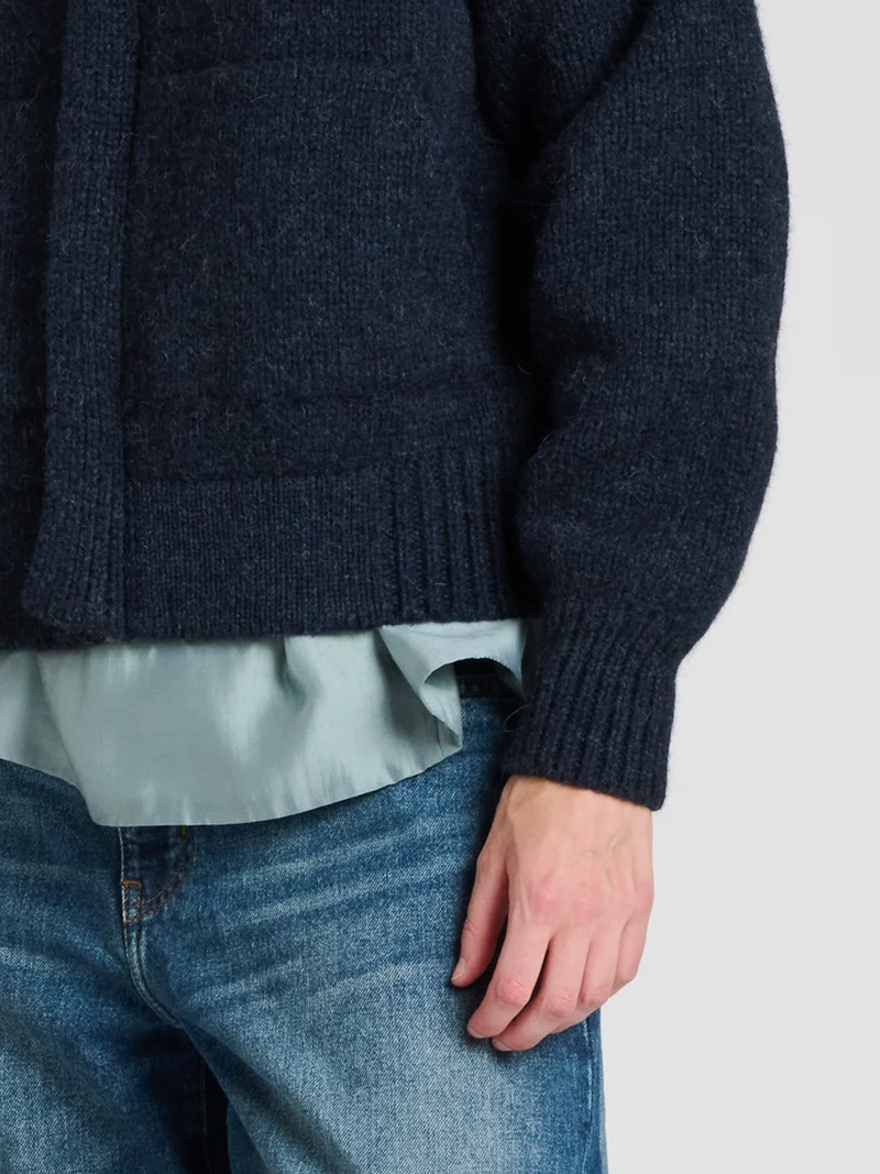 The Knitwit Stable The Knitwit Stable Jacket Weide Dark Blue Melange