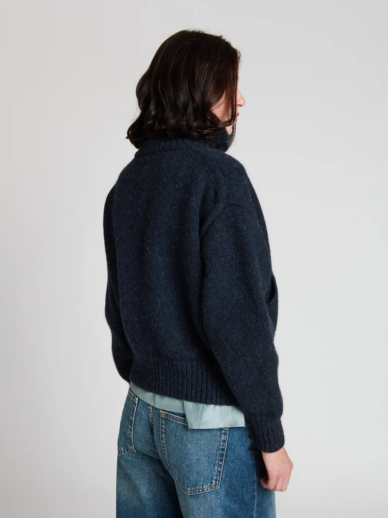 The Knitwit Stable The Knitwit Stable Jacket Weide Dark Blue Melange