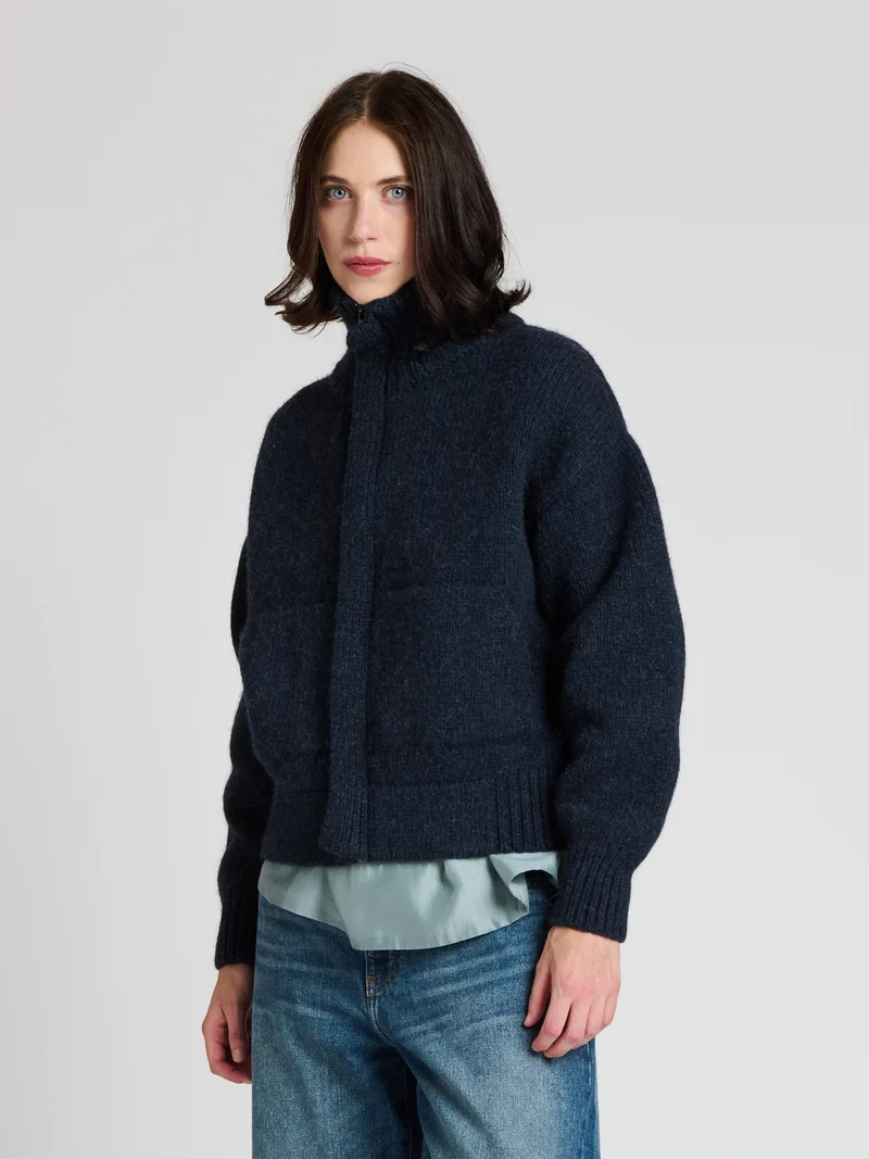 The Knitwit Stable The Knitwit Stable Jacket Weide Dark Blue Melange