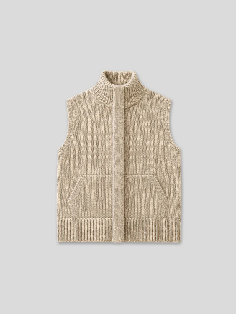 The Knitwit Stable The Knitwit Stable Vest Riet Beige Melange