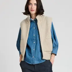 The Knitwit Stable Vest Riet Beige Melange
