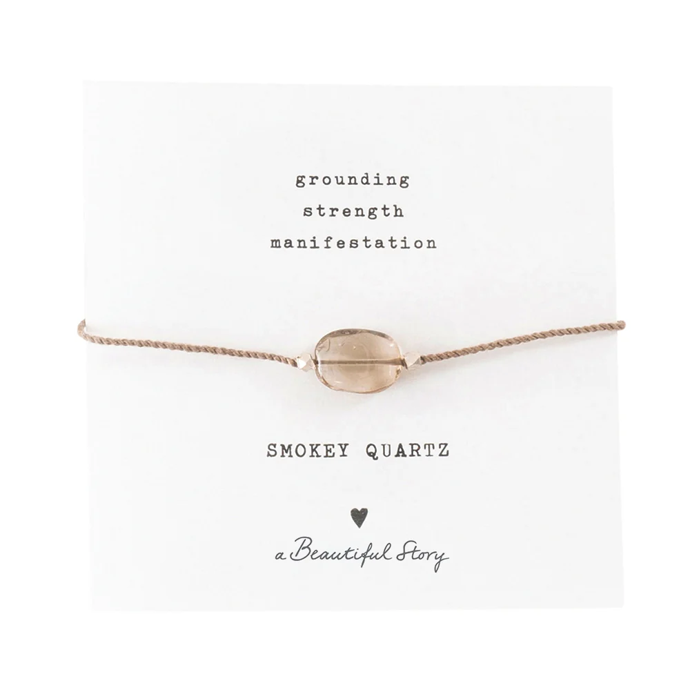 A Beautiful Story A Beautiful Story Iris Card Smokey Quartz Bracelet Silver