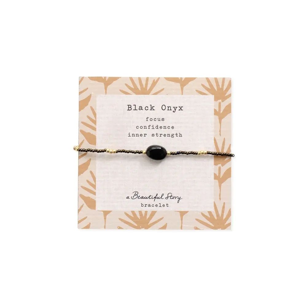 A Beautiful Story A Beautiful Story Wanting Black Onyx Bracelet Gold
