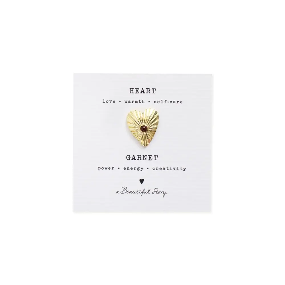 A Beautiful Story A Beautiful Story Brooch Shining Heart Garnet
