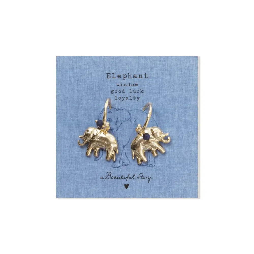 A Beautiful Story A Beautiful Story Rebel Elephant Lapis Lazuli Earrings Gold