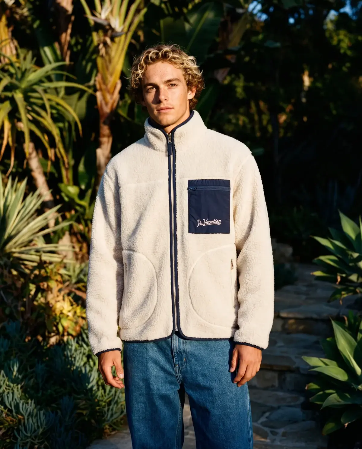 On Vacation On Vacation Positive Energy Fleece Jacket Beige