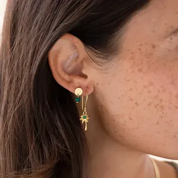 A Beautiful Story Generous Aventurine Palm Oorbellen Goud