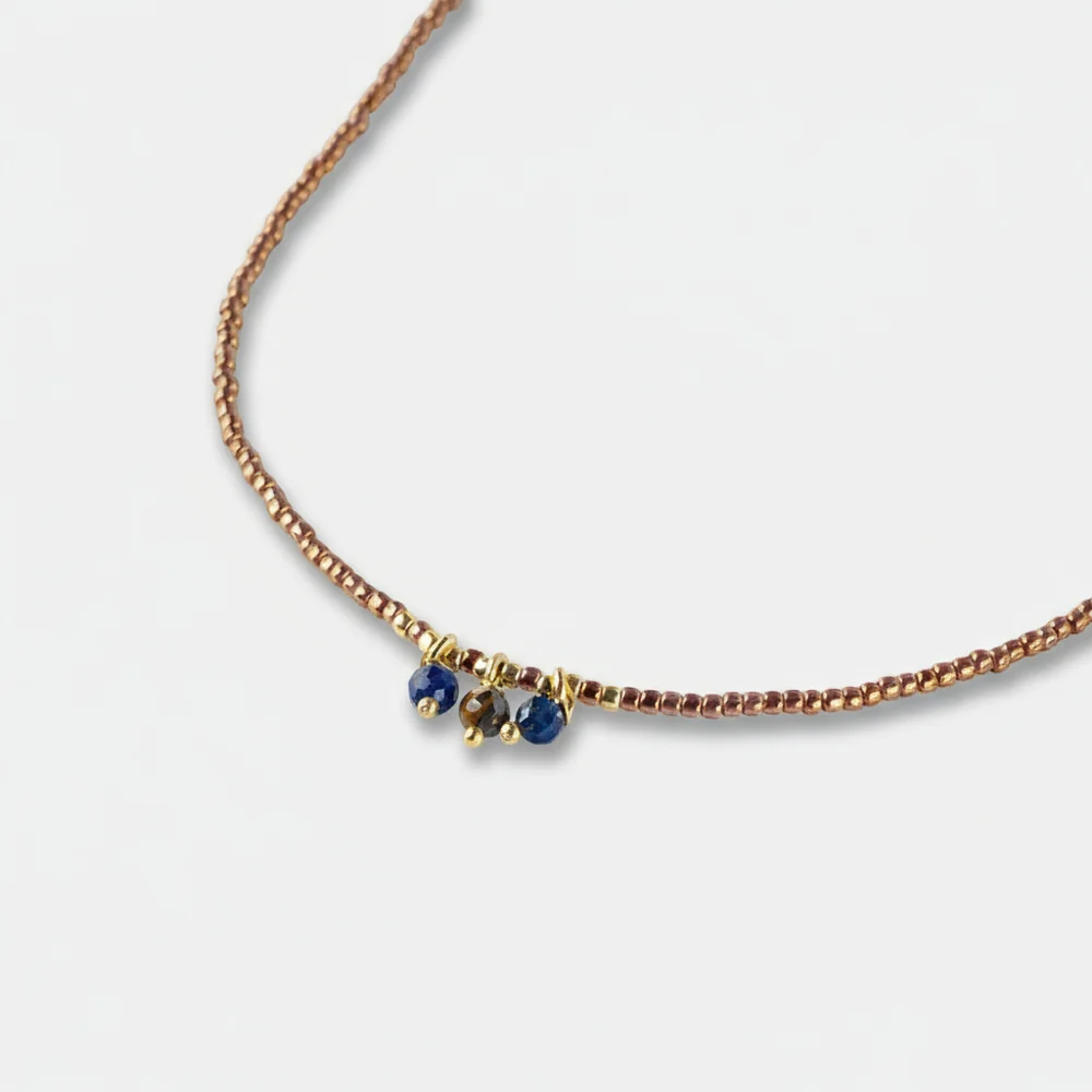 A Beautiful Story A Beautiful Story Empathy Tiger Eye Lapis Ketting Goud