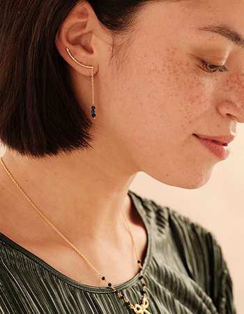A Beautiful Story A Beautiful Story Miraculous Lapis lazuli Oorbellen Set Goud