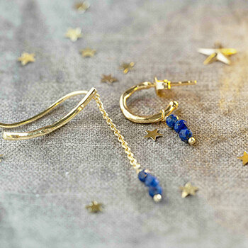A Beautiful Story Miraculous Lapis lazuli Oorbellen Set Goud