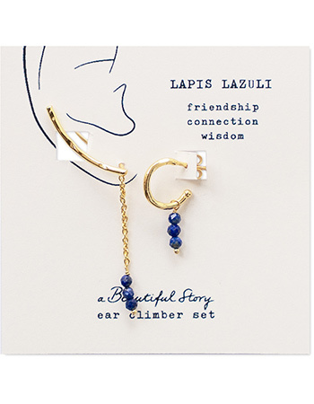 A Beautiful Story A Beautiful Story Miraculous Lapis lazuli Oorbellen Set Goud