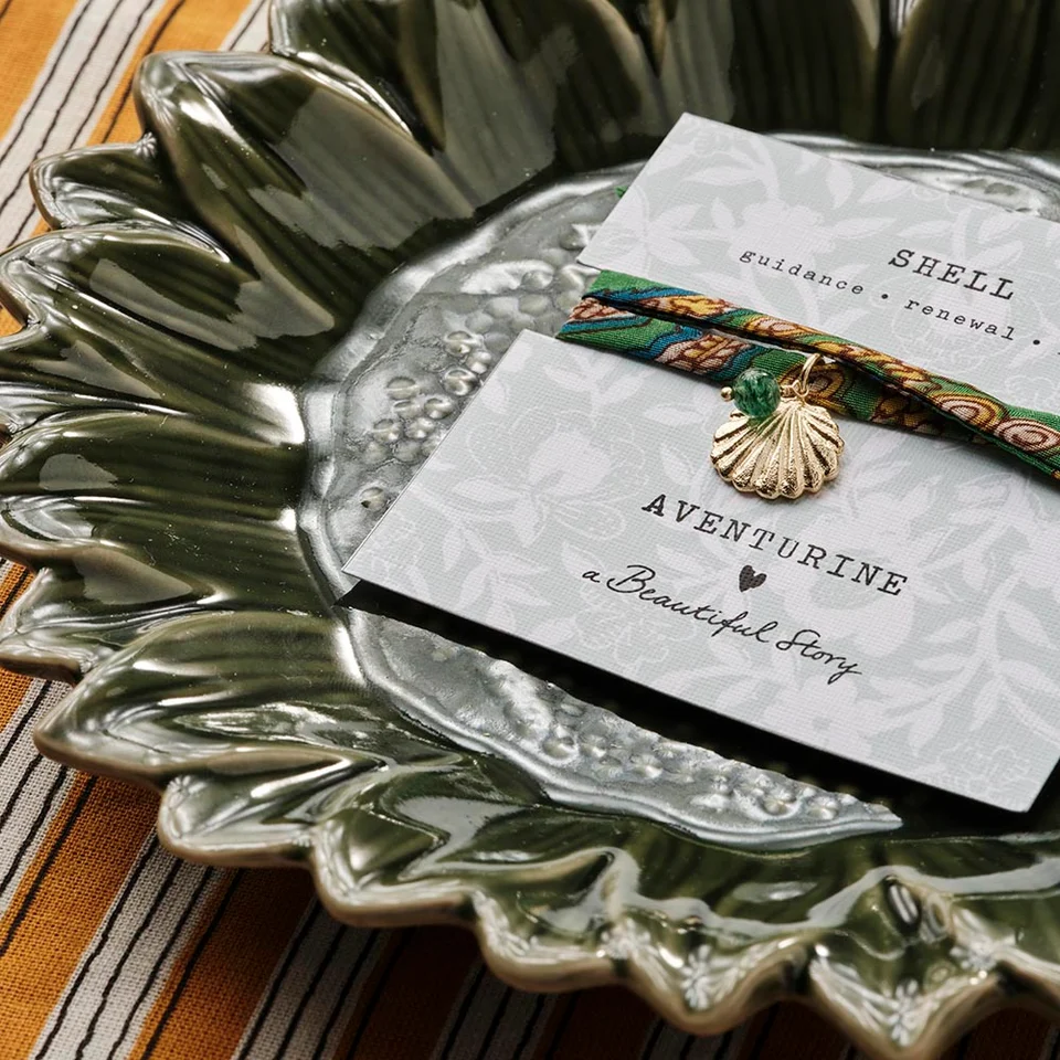 A Beautiful Story A Beautiful Story Sari Wrap Armband Aventurine Goud