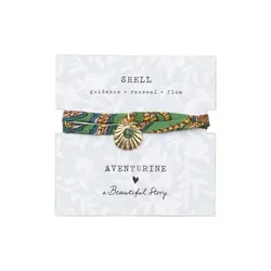 A Beautiful Story Sari Wrap Bracelet Aventurine Gold