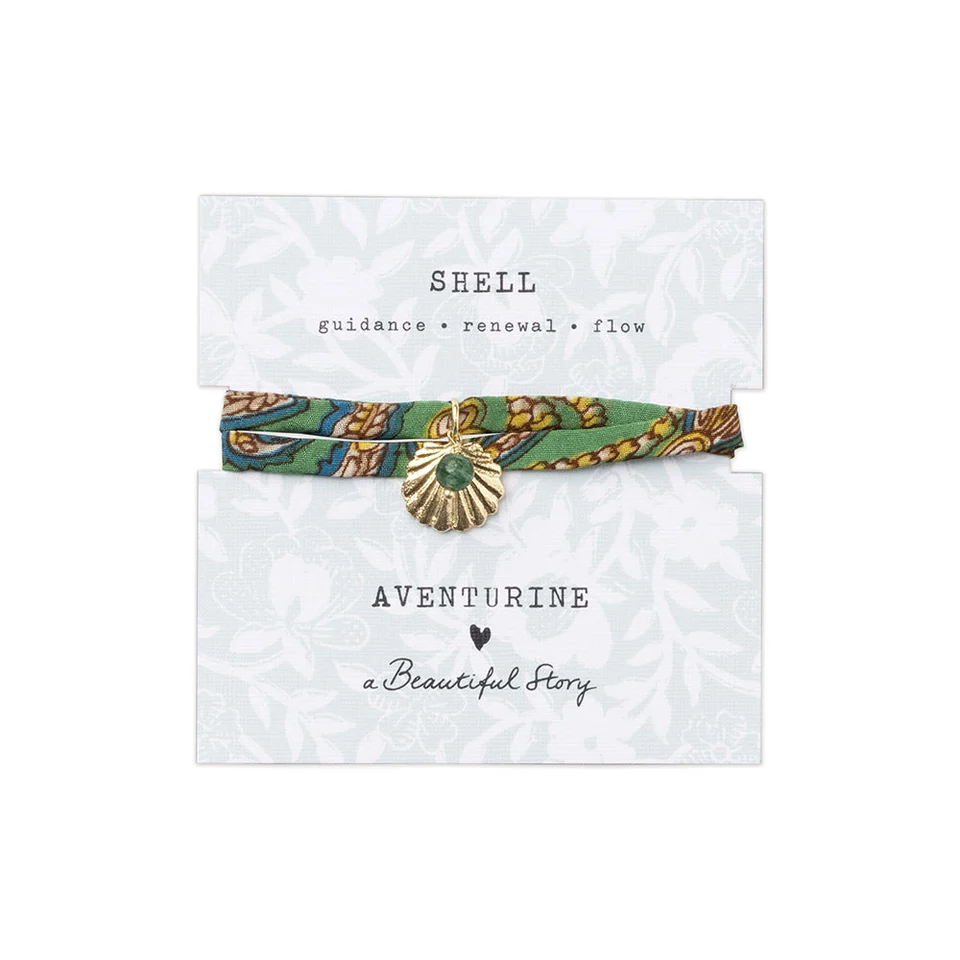 A Beautiful Story A Beautiful Story Sari Wrap Armband Aventurine Goud