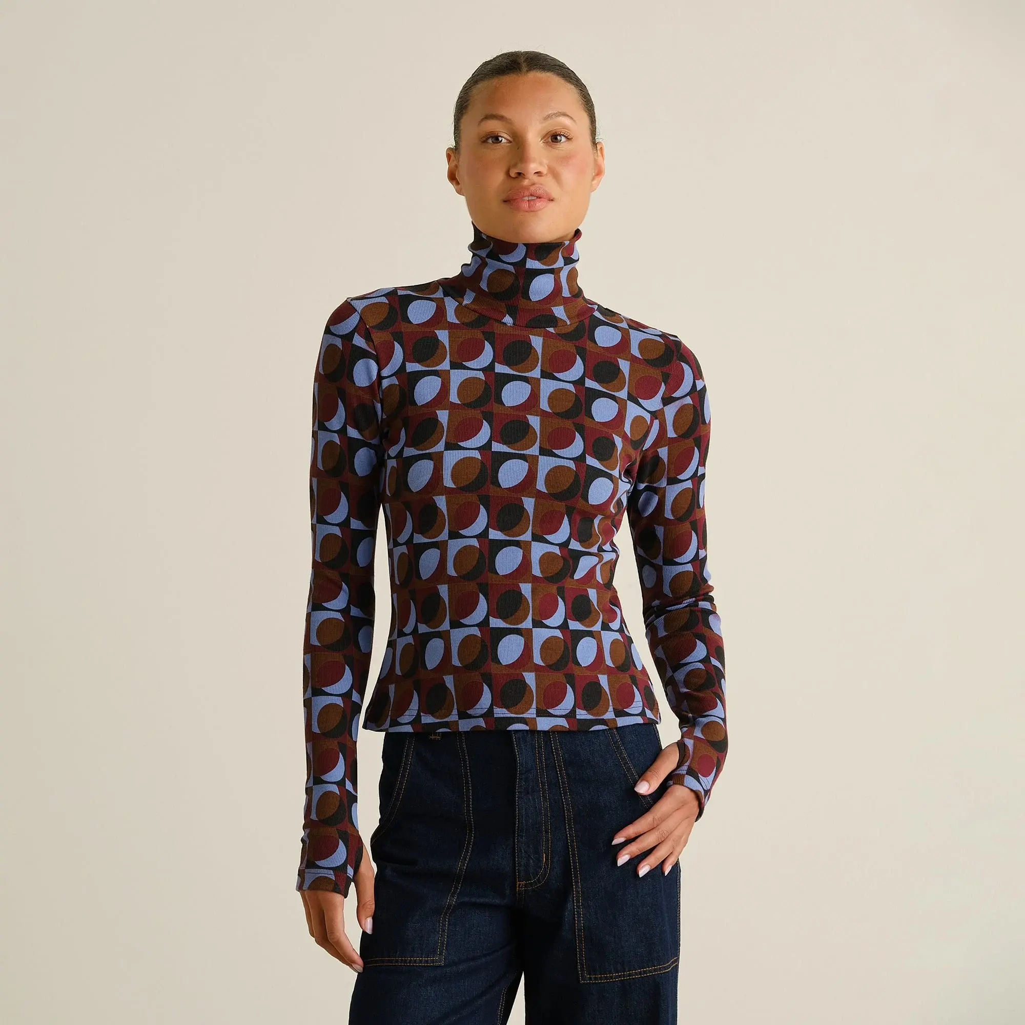 Dedicated Dedicated Rib Top Malma Retro Geo Multi Color