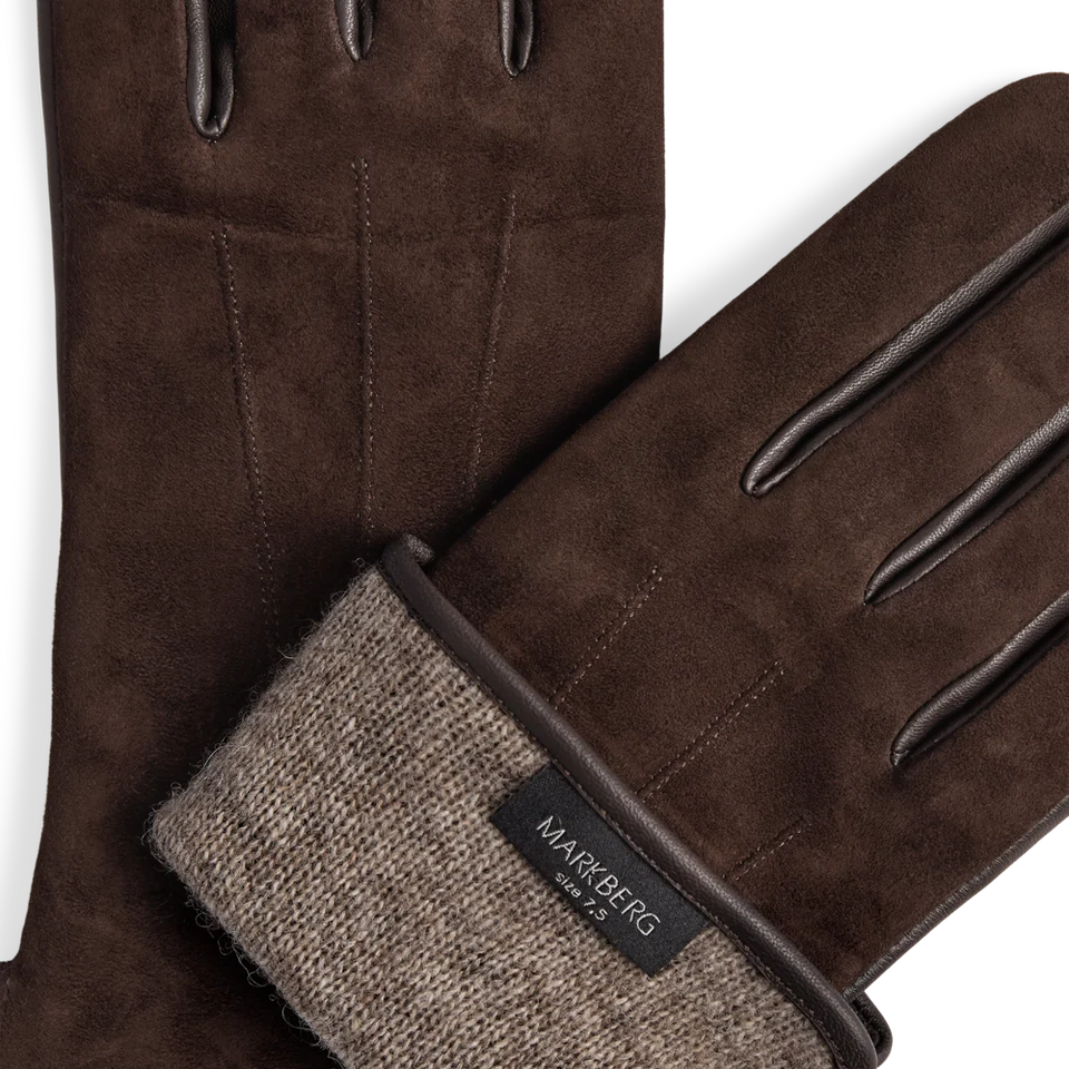 Markberg Markberg Carianna Gloves Suede Dark Brown