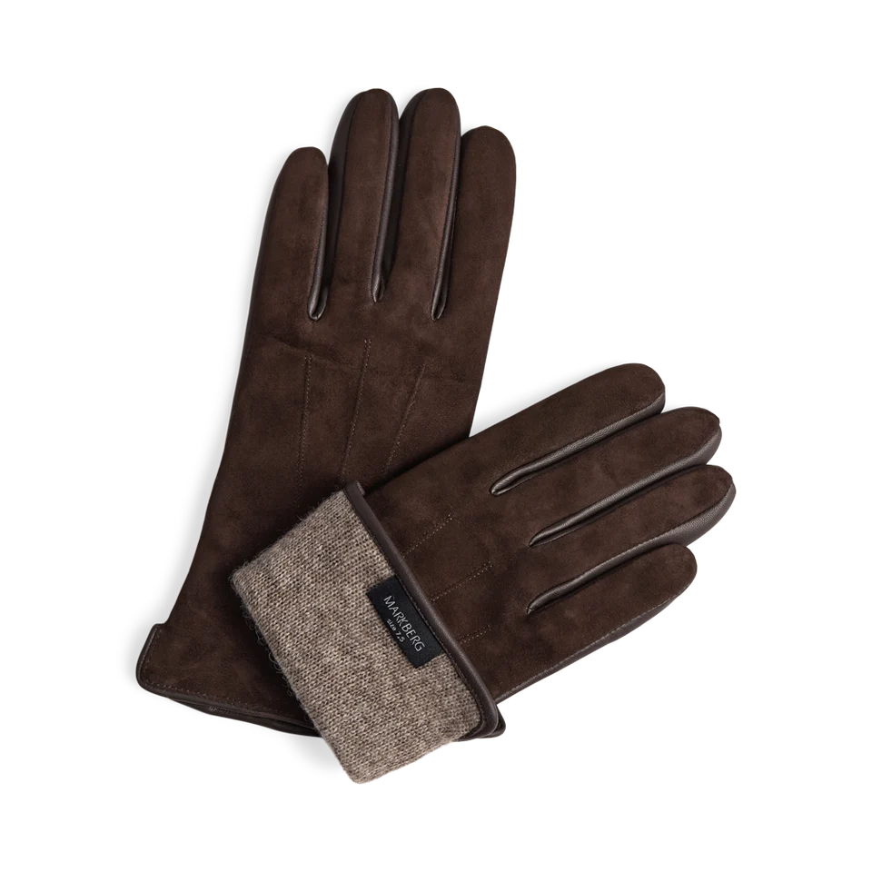 Markberg Markberg Carianna Gloves Suede Dark Brown