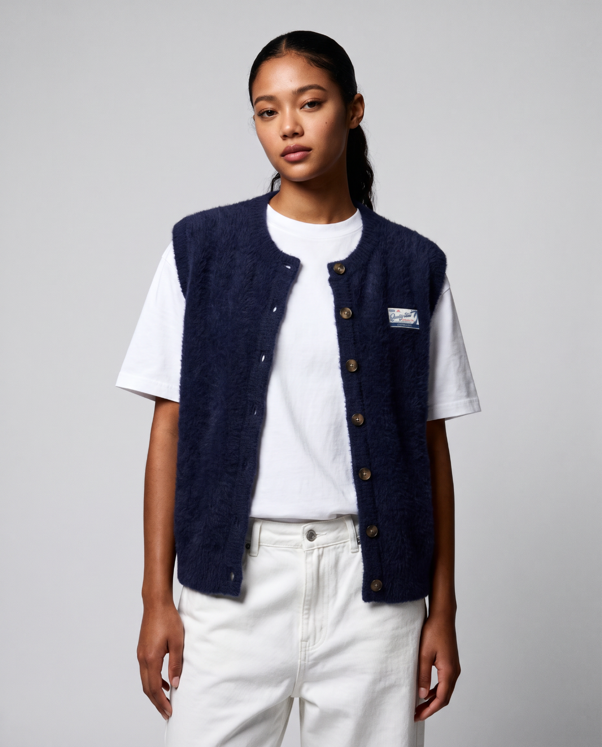 On Vacation On Vacation Quality Time Knitted Vest Dark Blue
