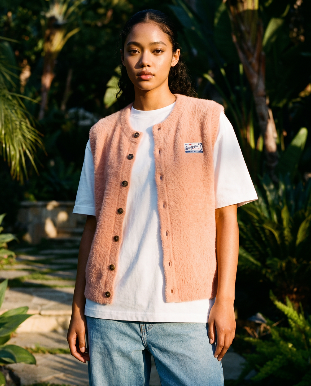 On Vacation On Vacation Quality Time Knitted Vest Apricot