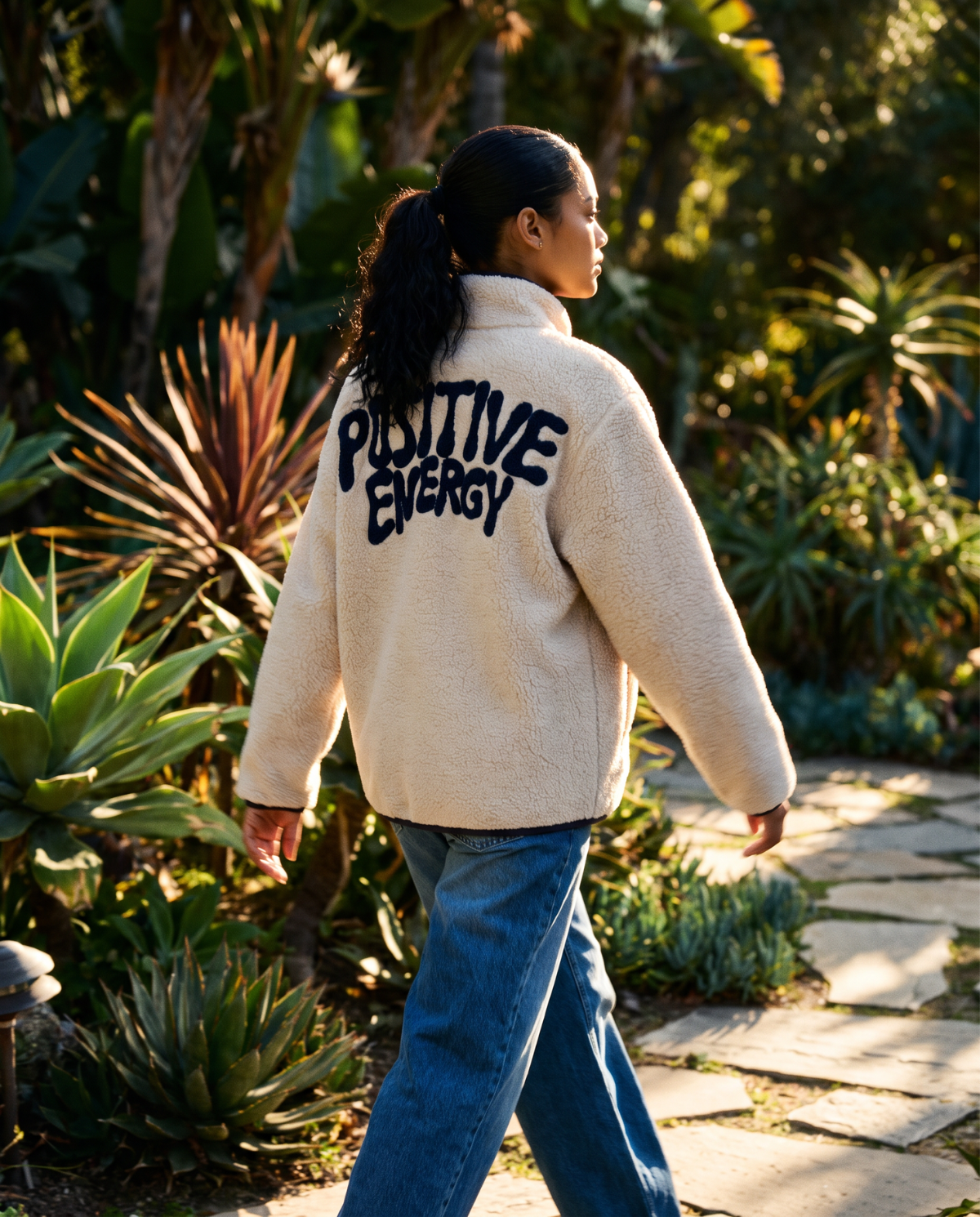 On Vacation On Vacation Positive Energy Fleece Jacket Beige