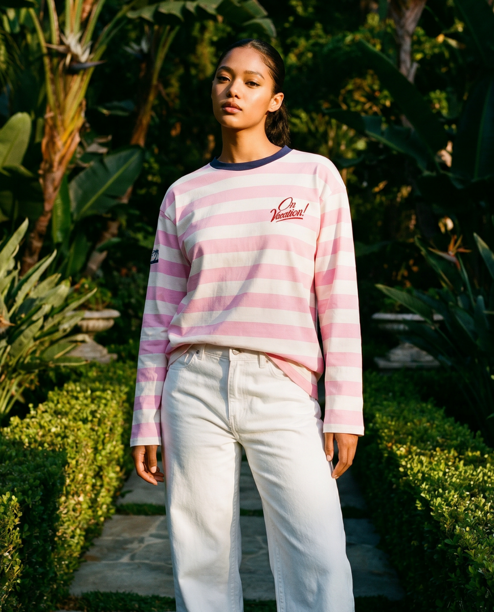 On Vacation On Vacation Elba Striped Longsleeve Pink