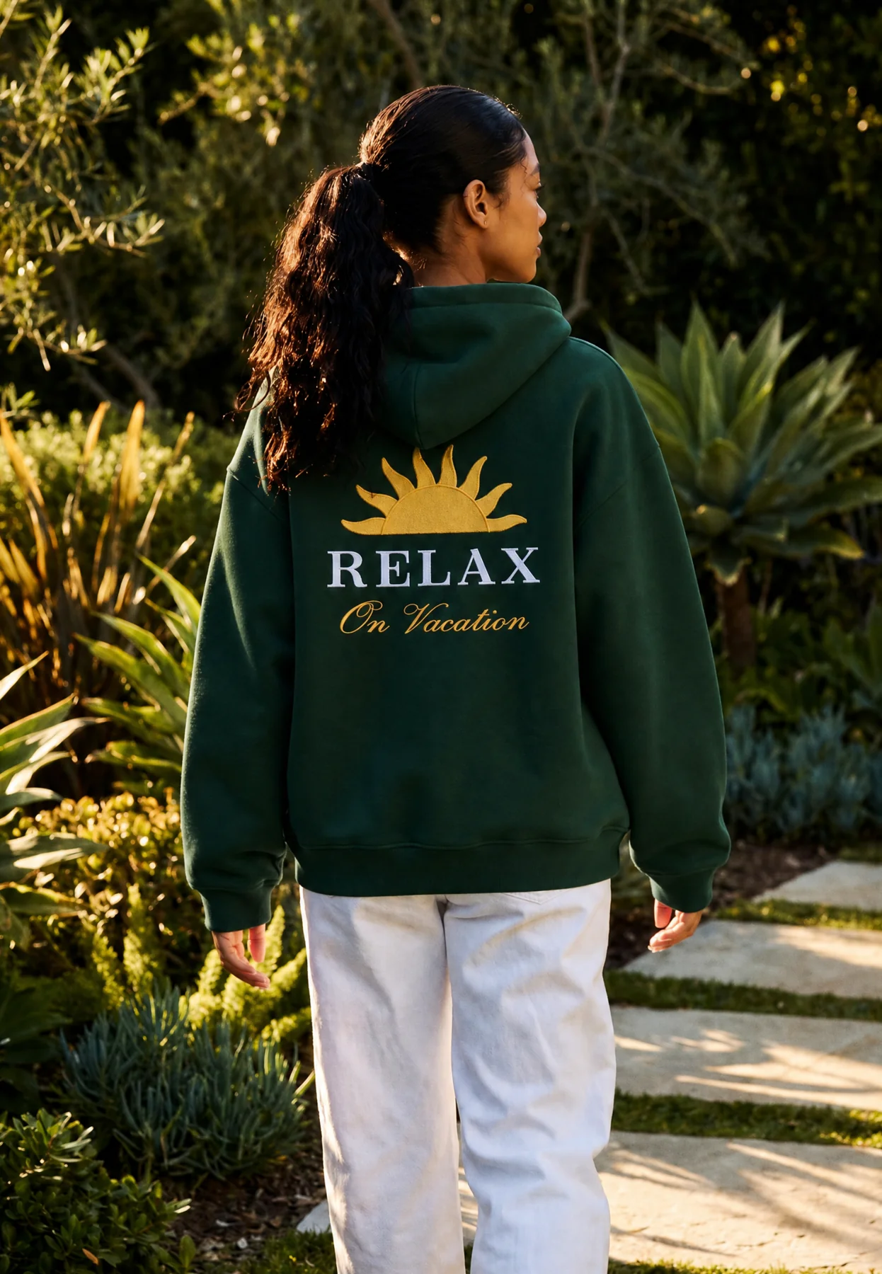 On Vacation On Vacation Time 2 Relax Hoodie Dark Green