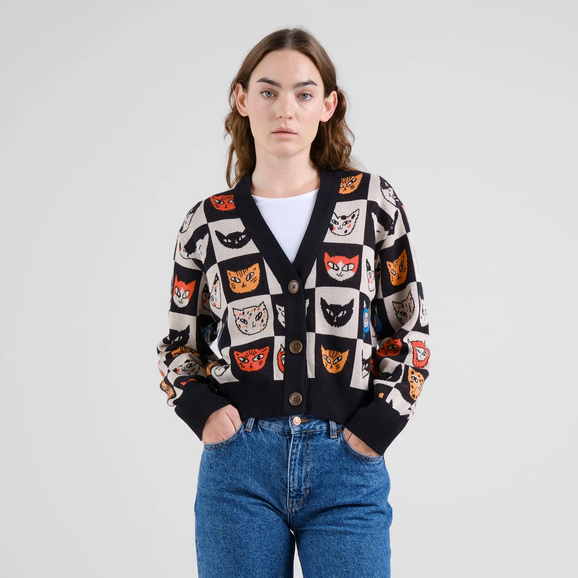 Dedicated Dedicated Cardigan Kanan Cat Bingo Black