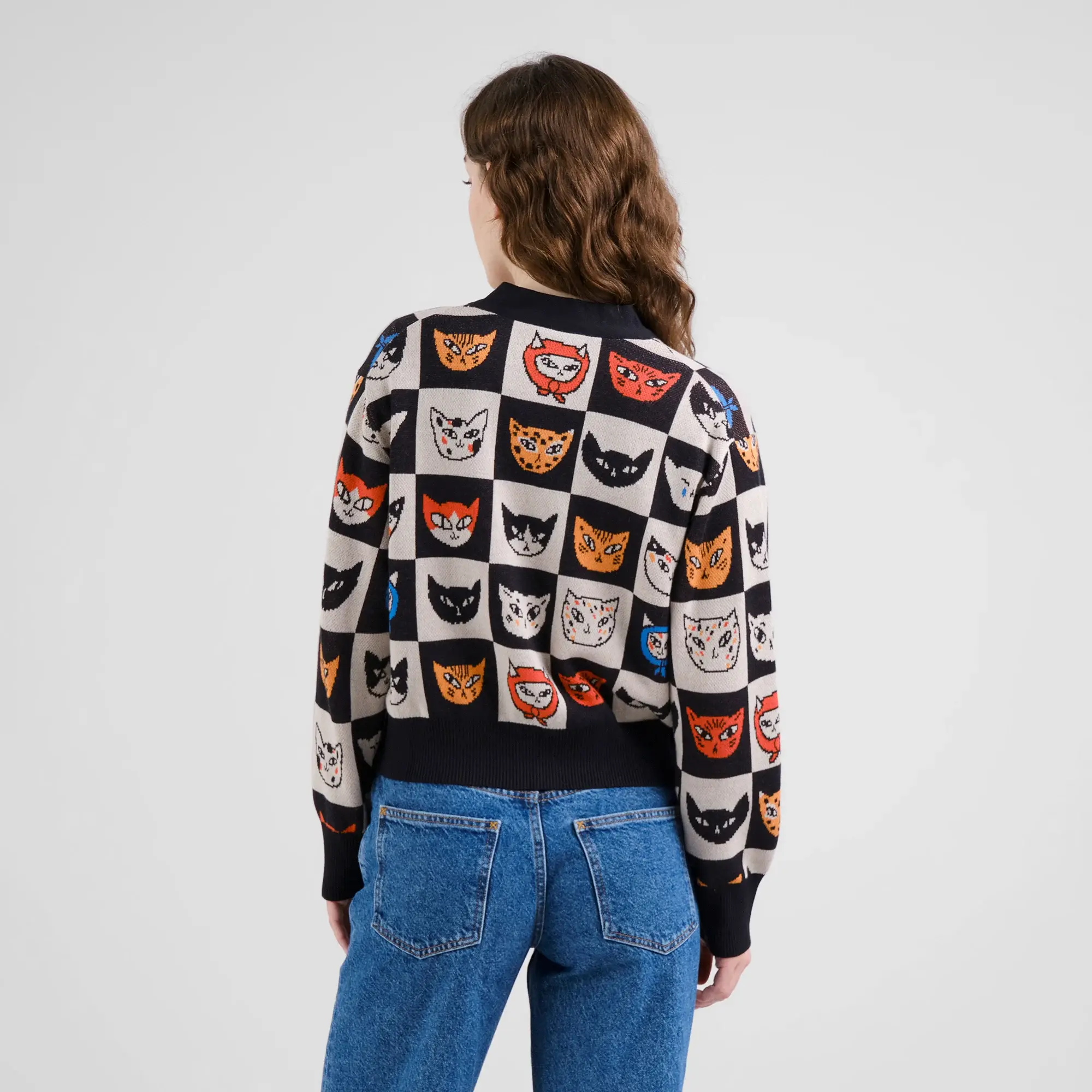 Dedicated Dedicated Cardigan Kanan Cat Bingo Black