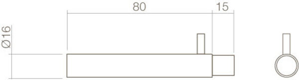 Intersteel Handdoek/kleding steun met deurstop rvs geborsteld