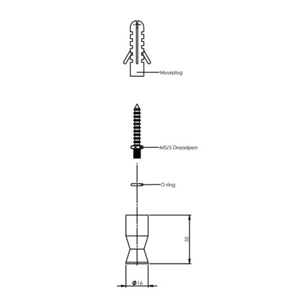 Intersteel Handdoekhaak trapezium rvs geborsteld