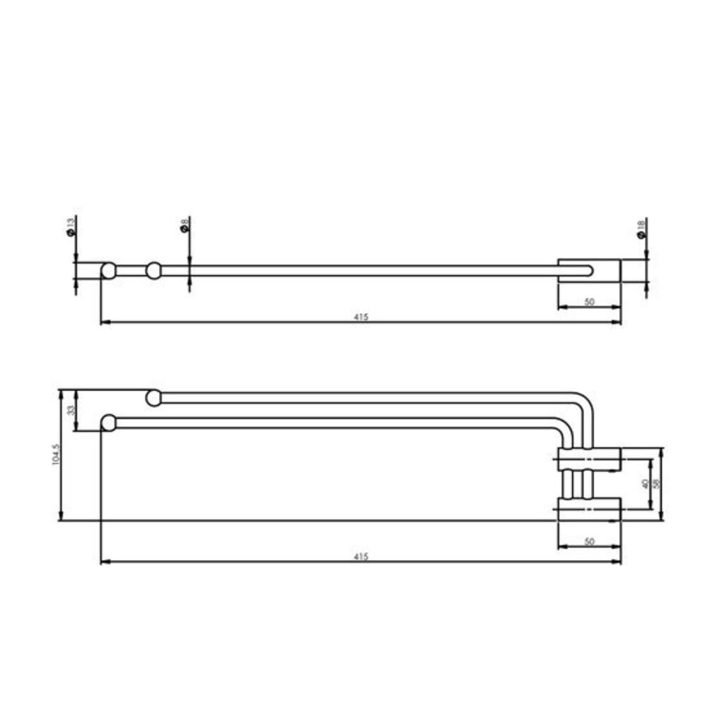 Intersteel Handdoekhouder duo-gebogen draaibaar rvs geborsteld Intersteel Handdoekhouder duo-gebogen draaibaar rvs geborsteld
