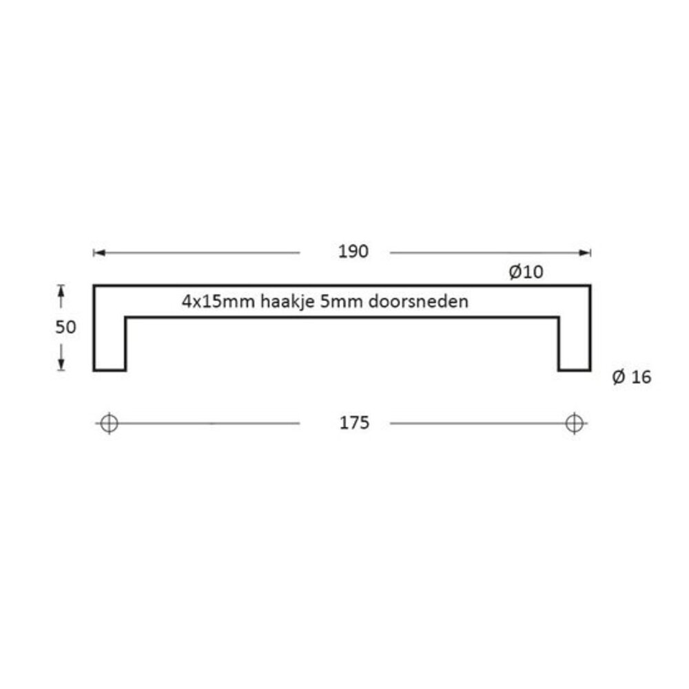Intersteel Handdoekrek met 4 vaste pinnen rvs geborsteld