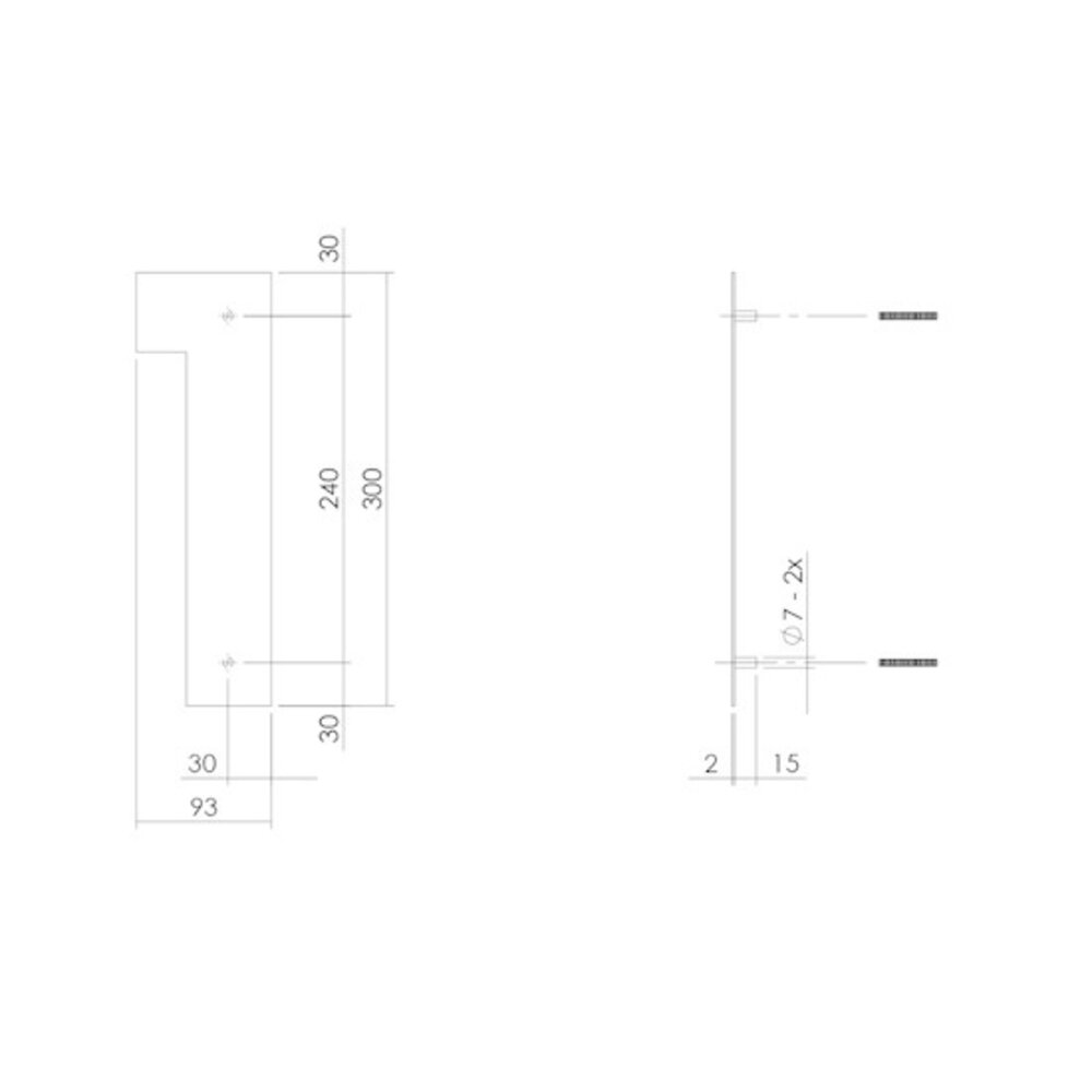 Intersteel Huisnummer 1 xl hoogte 30 cm rvs/mat zwart