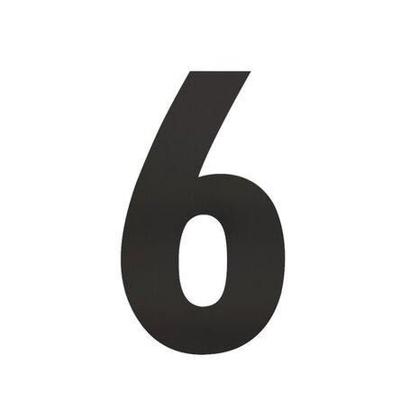 Intersteel Huisnummer 6 xl hoogte 30 cm rvs/mat zwart Intersteel Huisnummer 6 xl hoogte 30 cm rvs/mat zwart