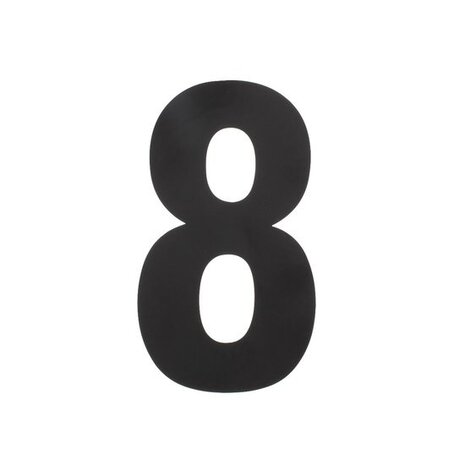 Intersteel Huisnummer 8 xl hoogte 30 cm rvs/mat zwart