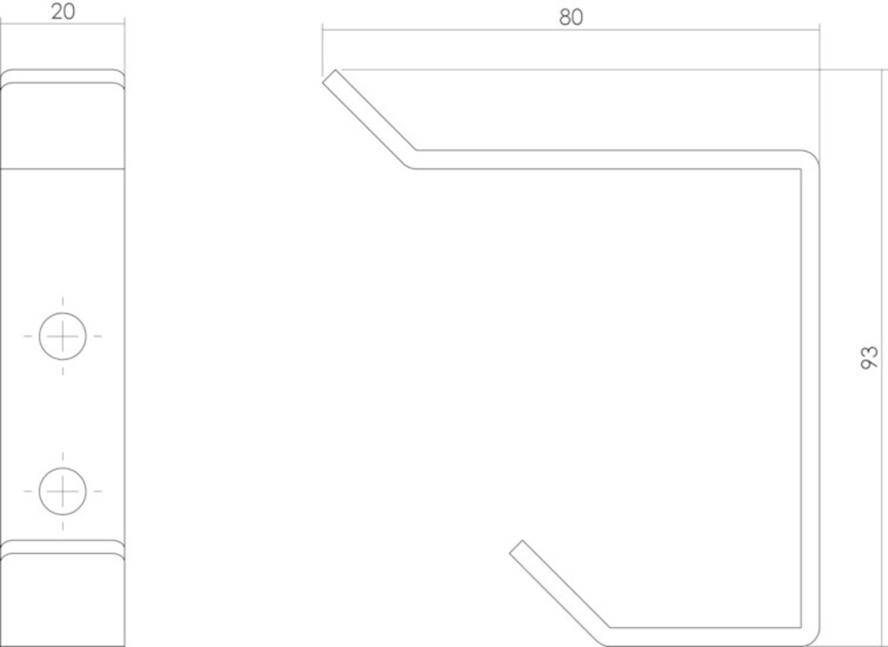 Intersteel Kapstokhaak gebogen rvs geborsteld 93 mm Intersteel Kapstokhaak gebogen rvs geborsteld 93 mm