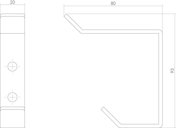 Intersteel Kapstokhaak gebogen rvs geborsteld 93 mm Intersteel Kapstokhaak gebogen rvs geborsteld 93 mm