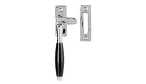 De Oude Deurklink Raamsluiting Klassiek glanzend nikkel links kozijnplaatje De Oude Deurklink Raamsluiting Klassiek glanzend nikkel links kozijnplaatje