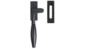 De Oude Deurklink Raamsluiting Klassiek mat zwart links kozijnplaatje De Oude Deurklink Raamsluiting Klassiek mat zwart links kozijnplaatje