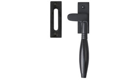 De Oude Deurklink Raamsluiting Klassiek mat zwart rechts kozijnplaatje De Oude Deurklink Raamsluiting Klassiek mat zwart rechts kozijnplaatje